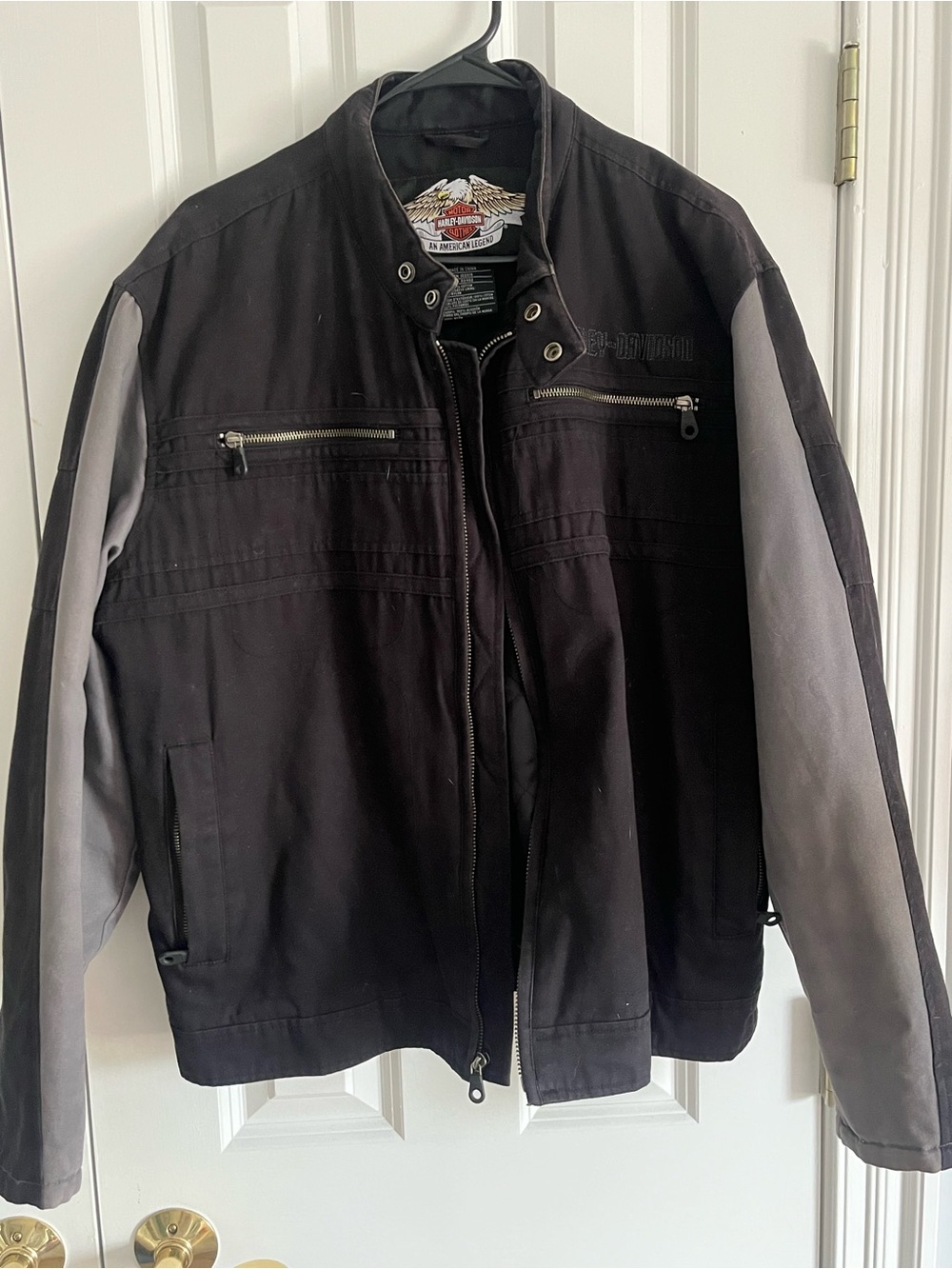 Harley-Davidson Black and Gray Two-Tone Men's Jacket